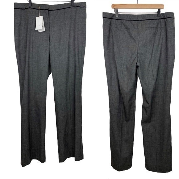 Hugo Boss Tulea Gray Trousers Plus Size 14 NEW Office Career Pants Straight Leg - Picture 1 of 11